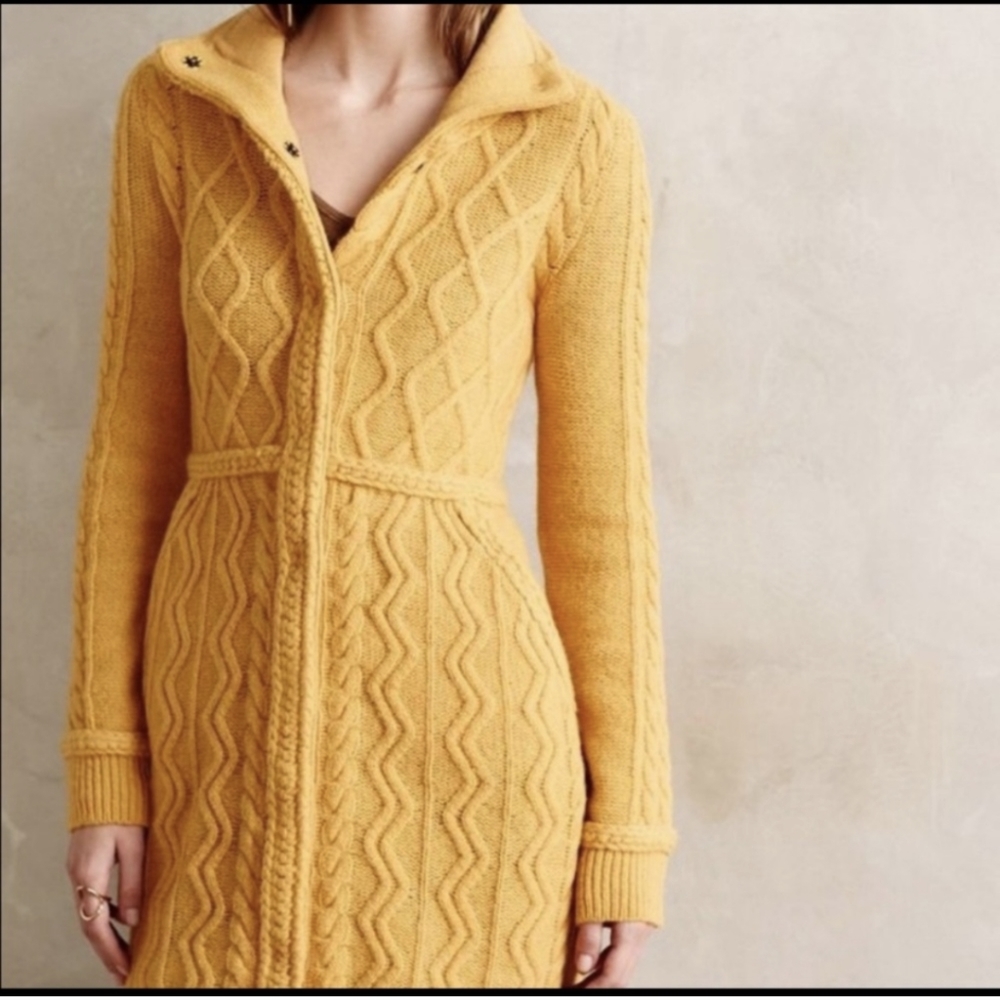 Anthropologie Sparrow 100% wool cable-knit cardigan